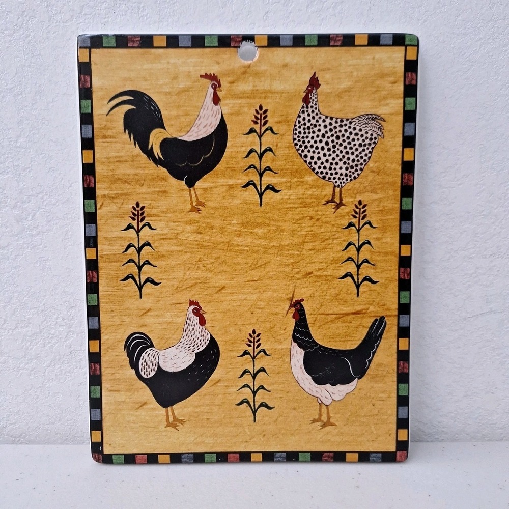 Warren Kimble by Sakura 'Country Quartet' Rooster Trivet Tile Farmhouse Heavy